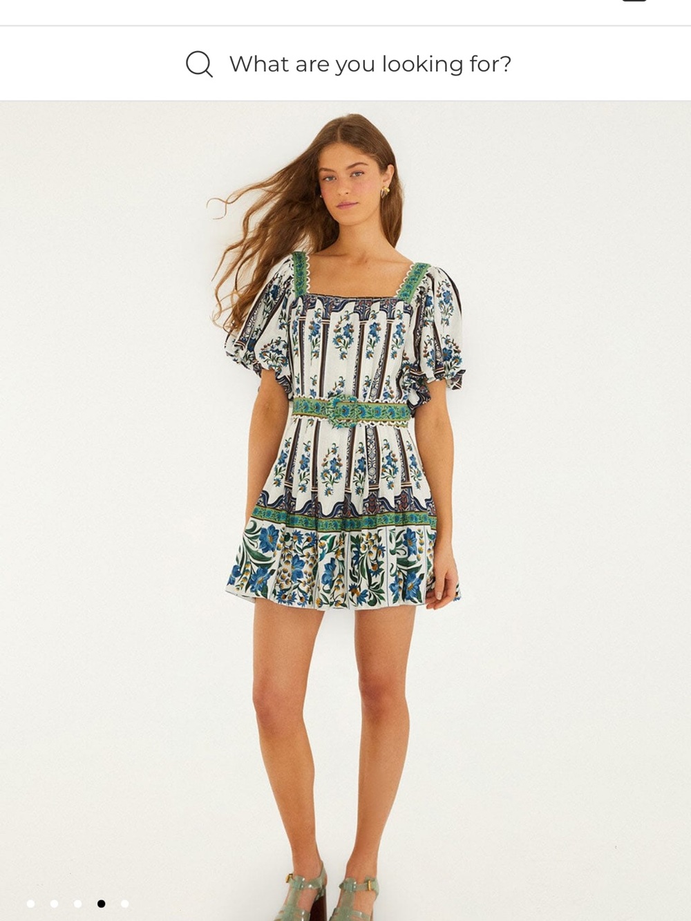 Farm Rio Maneola Women’s Mini Dress, XXS, Puff Sleeve